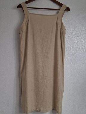 DKNY Linen Blend Sleeveless Shift Dress With Tie Back   Size 4